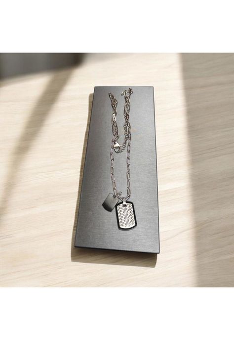 Cadena de Hombre Cat J003N00121 Plateado-Negro-1