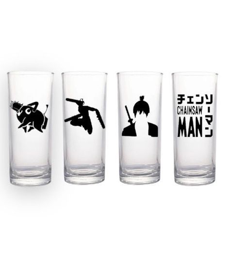 Set De Vasos Altos Anime Chainsaw Man Pochita-0