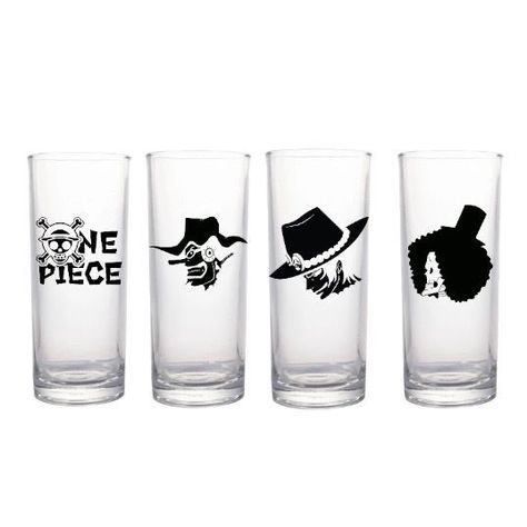 Set Vasos Altos Anime One Piece Usopp Ace Brook-0