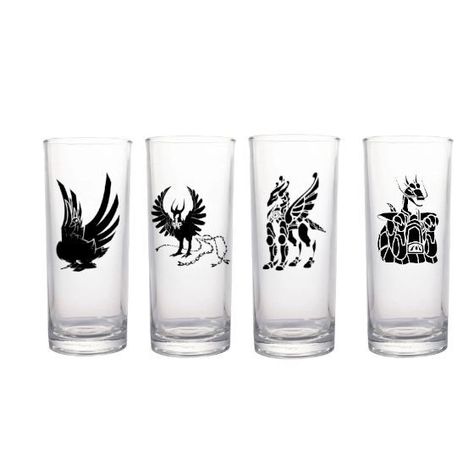 Set De Vasos Altos Anime Caballeros Del Zodiaco-0