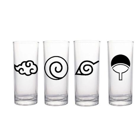 Set Vasos Altos Naruto Uzumaki Uchiha Akatsuki-0