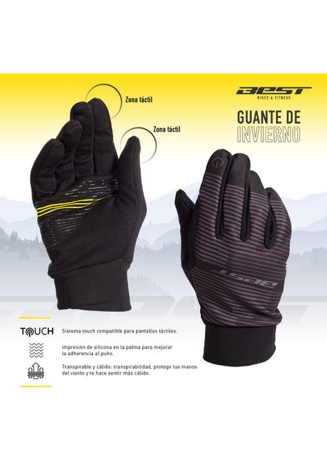 GUANTE BEST INVIERNO NEGRO/ROJO TALLA M-3