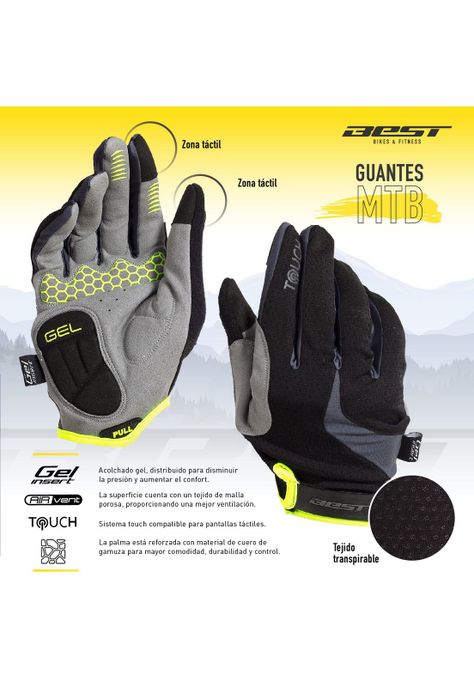 GUANTE LARGO BEST NEGRO/NARANJA NEON TALLA L-3