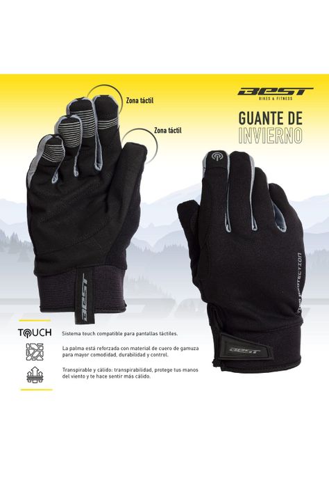 GUANTE BEST INVIERNO WIND PROTECT NEGRO/GRIS TALLA M-3