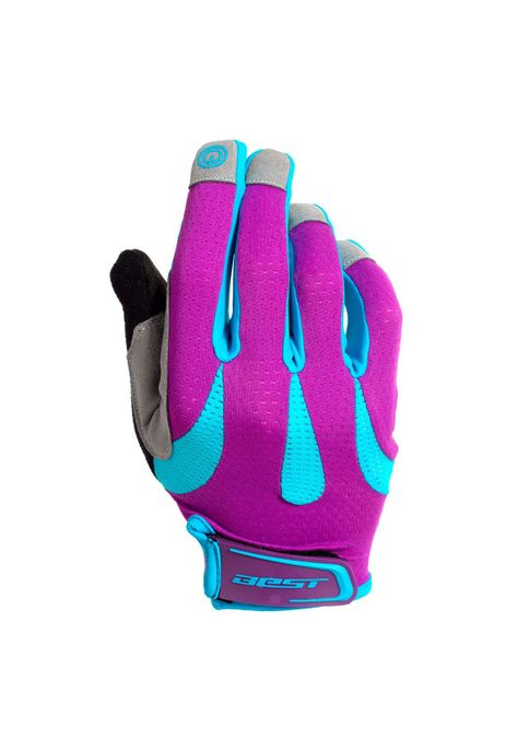 GUANTE LARGO BEST MUJER MORADO/CELESTE CYAN TALLA S-1