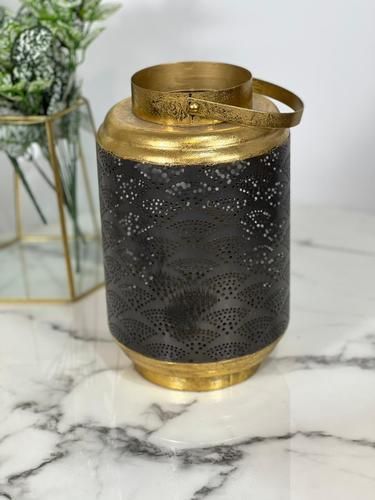 Candelabro metal negro Filigrana 25x25x45 cms-1