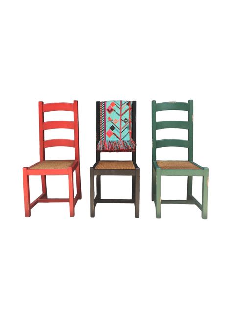 Silla madera rústica 3 colores  44x44x105 cms-0