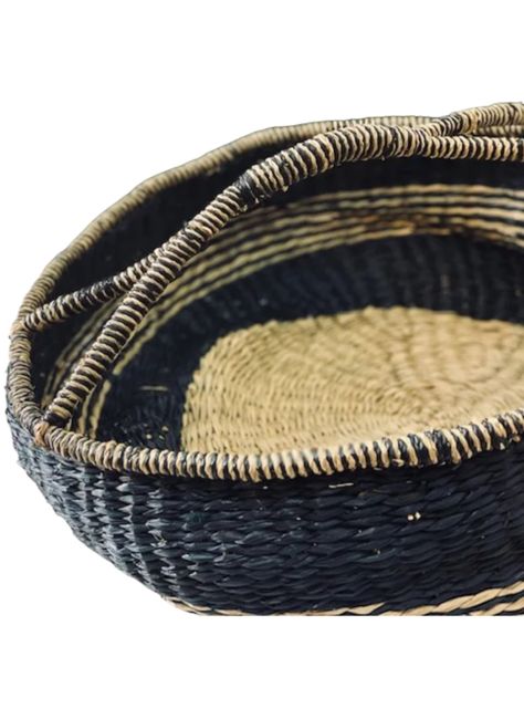 Canasto fibra negro irregular 50 cms-3