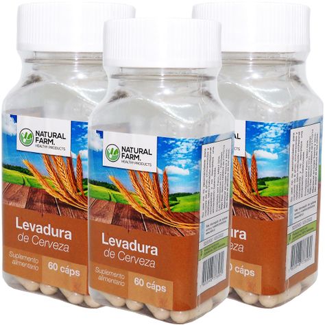3 X NATURAL FARM LEVADURA DE CERVEZA 500 MGS 60 CAPS-0