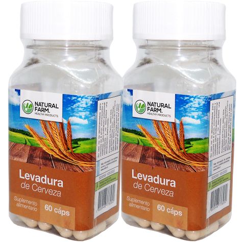 2 X NATURAL FARM LEVADURA DE CERVEZA 500 MGS 60 CAPS-0