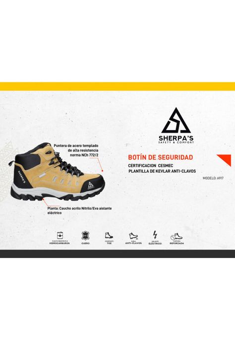 Zapato de Seguridad Hombre Sherpa's - A917-3