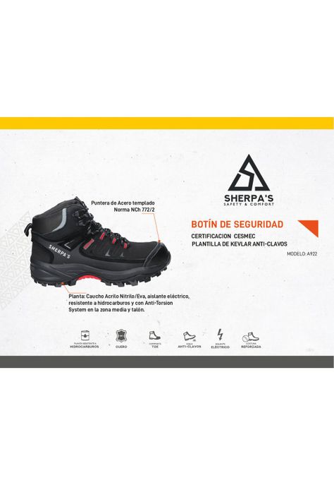 Zapato De Seguridad Hombre Sherpa's - A922-3
