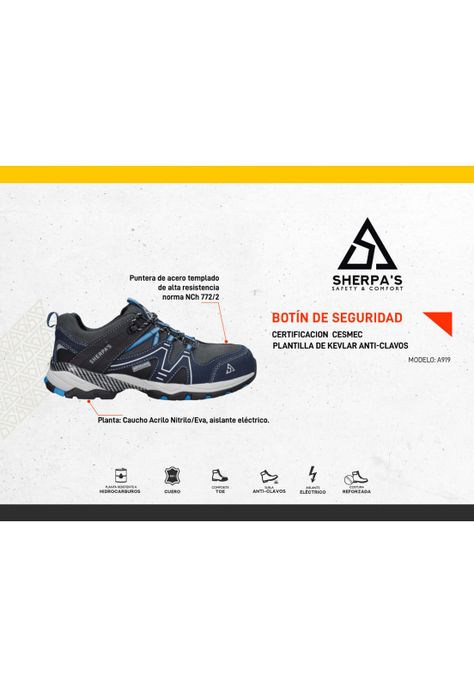 Zapato de Seguridad Hombre Sherpa's - A919-3