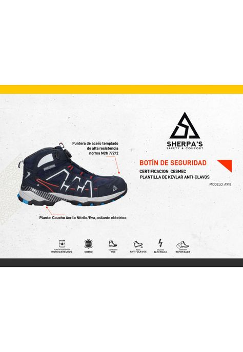Zapato de Seguridad Hombre Sherpa's - A918-3