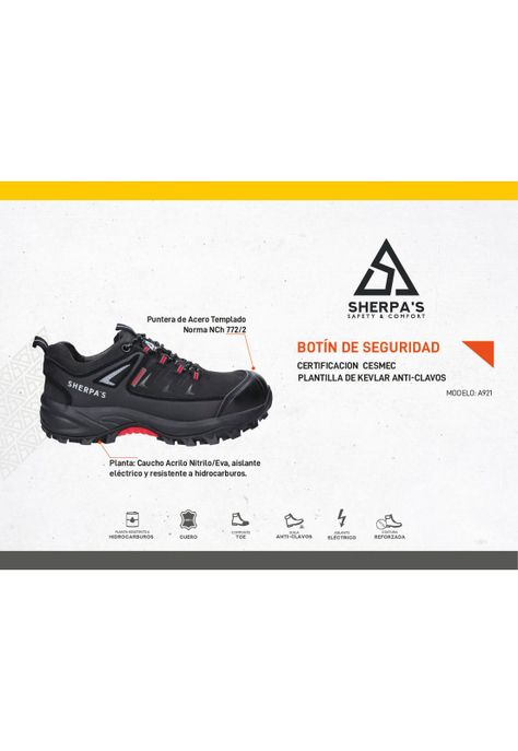 Zapato De Seguridad Hombre Sherpa's - A921-3
