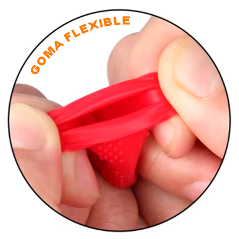 Dedos De Goma Dedales Silicona Oficina Color Rojo-3