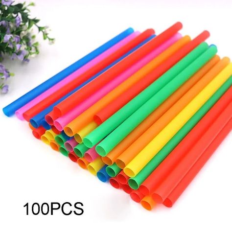 Bombilla Plasticas De Colores 100 Unidades Desecha-2