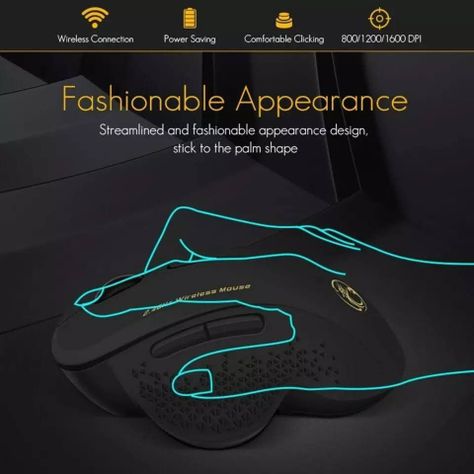  Mouse Inalmabrico 2,4 Ghz Portatil Usb 1600 Dpi 6-2