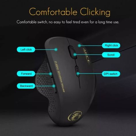  Mouse Inalmabrico 2,4 Ghz Portatil Usb 1600 Dpi 6-4
