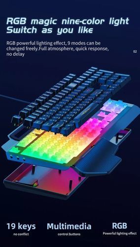 Teclado Gamer Rgb Panel Multimedia Weibo Usb -5