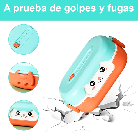 Tapper Hermetico Niños Fiambrera Colacion + Sticke-6