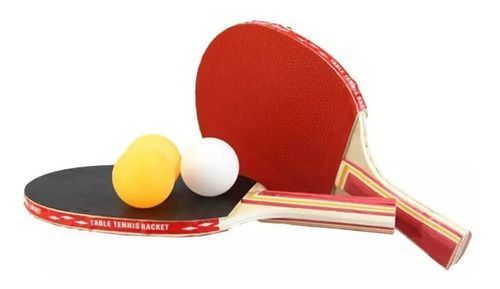 Set Juego Dos Paletas Raquetas Ping Pong + 3 Pelotas Clase B-0