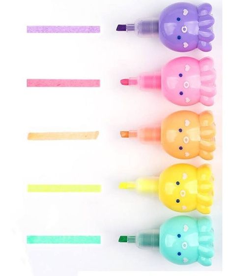 Set X5 Destacador Mini Pulpo Kawaii Fluor Lapiz De-4