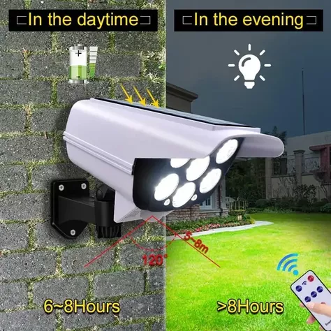 Lampara Solar Falsa Camara De Seguridad Senso De Movimiento-4