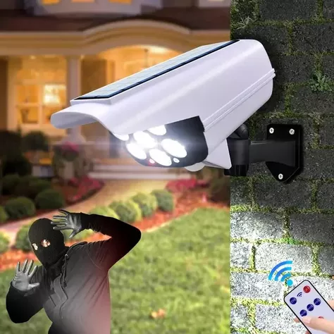 Lampara Solar Falsa Camara De Seguridad Senso De Movimiento-6