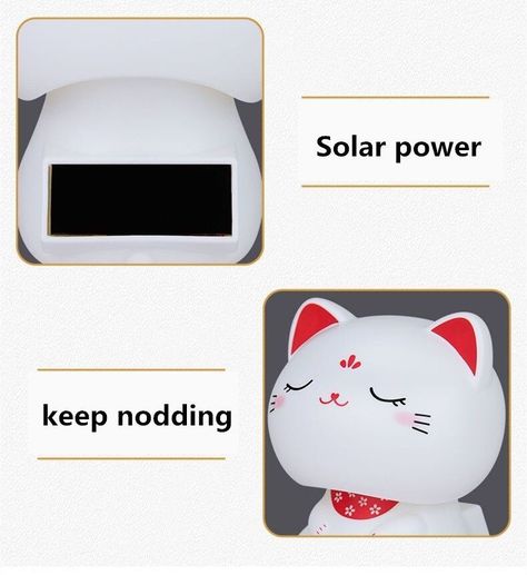 Gato De La Suerte Con Bateria Solar Fortuna-7
