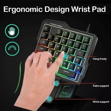 Teclado Gamer Una Mano Usb Mini Keyboard Con Luces-4