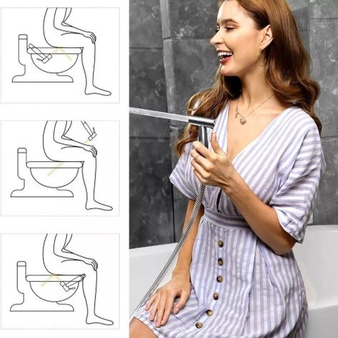 Ducha Bidet Arabe Soporte + Manguera Flexible Wc B-5