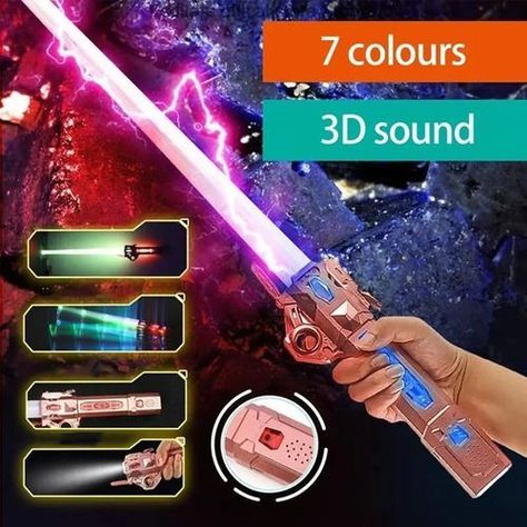 Espada Laser Rgb Luminosa Recargable Usb Sonido Re-7