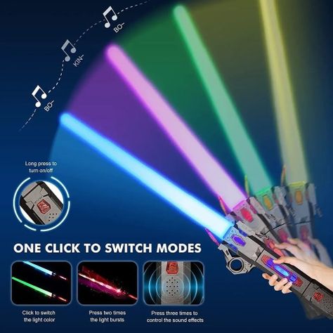 Espada Laser Rgb Luminosa Recargable Usb Sonido Re-6