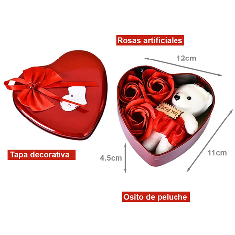  Oso Peluche Regalo San Valentin Corazon Amor Rosa-0