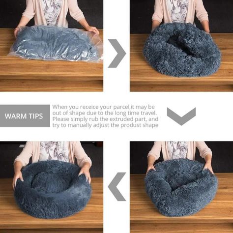 Cama Para Mascotas Perro Gato Antiestrés Felpa Talla M 50cm-4