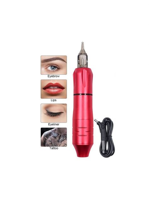 Máquina Rotativa Tatuaje Microblading Cejas Permanentes Rojo-1