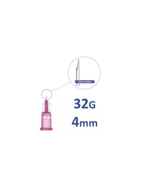 Pack 100 Agujas 32g x 4mm Para Mesoterapia Facial Plasma Prp-1