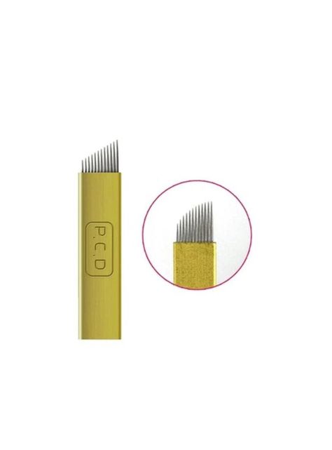 Pack 10 Agujas Tebori Microblading Amarillo 14F-0