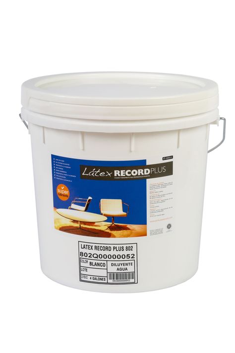 PINTURA LATEX BLANCO SUPER CUBRIENTE PLUS 802 RECORD TINETA 15,14LT-0