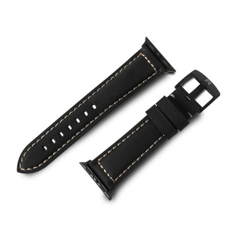 Correa de Cuero para Apple Watch 45/44/42 mm Negro-1
