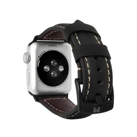 Correa de Cuero para Apple Watch 45/44/42 mm Negro-5