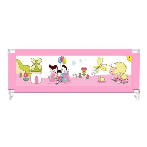 Baranda de Cama Seguridad Para Bebe Plegable 150 cm. Rosado-0