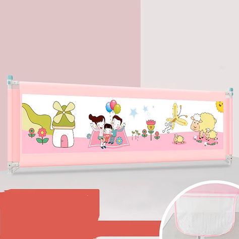 Baranda de Cama Seguridad Para Bebe Plegable 150 cm. Rosado-1