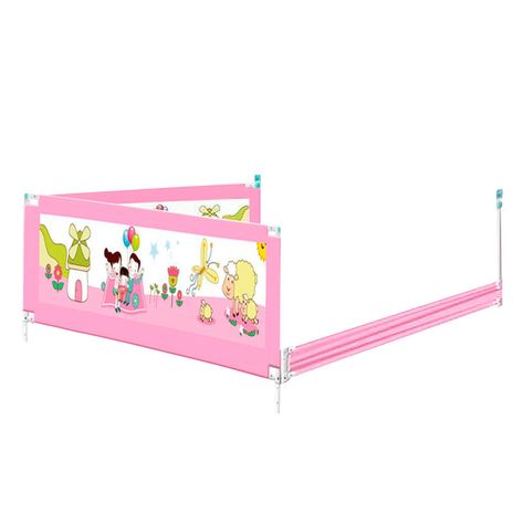 Baranda de Cama Seguridad Para Bebe Plegable 150 cm. Rosado-4