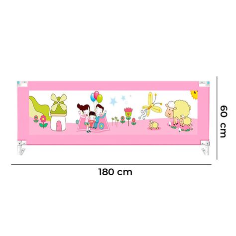 Baranda de Cama Seguridad Para Bebe Plegable 150 cm. Rosado-6