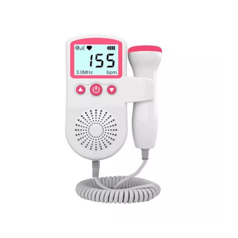 Monitor Fetal Doppler Ultrasonido Latidos Rosado-0