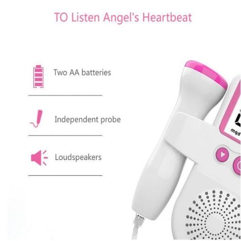 Monitor Fetal Doppler Ultrasonido Latidos Rosado-4