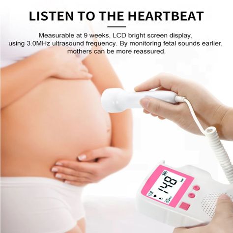 Monitor Fetal Doppler Ultrasonido Latidos Rosado-5