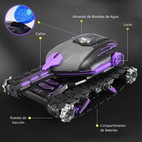 Auto Tanque a Control Remoto Lanza Bombas de Agua-3